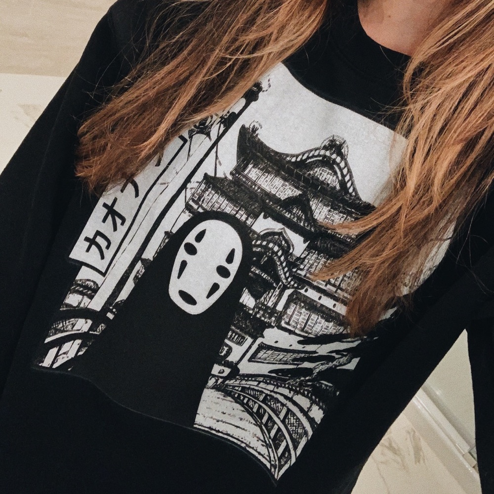 Spirited Away Anime No Name Black Sweatshirt